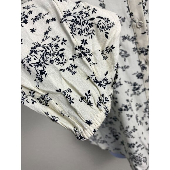 Lovestitch Womens‎ Floral Blouse Long Sleeve Top Cream Black Size Medium Boho - Picture 11 of 15